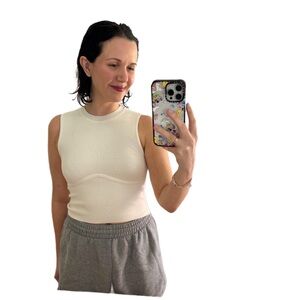 Abercrombie & Fitch Cream Knit Tank Top- Size Small